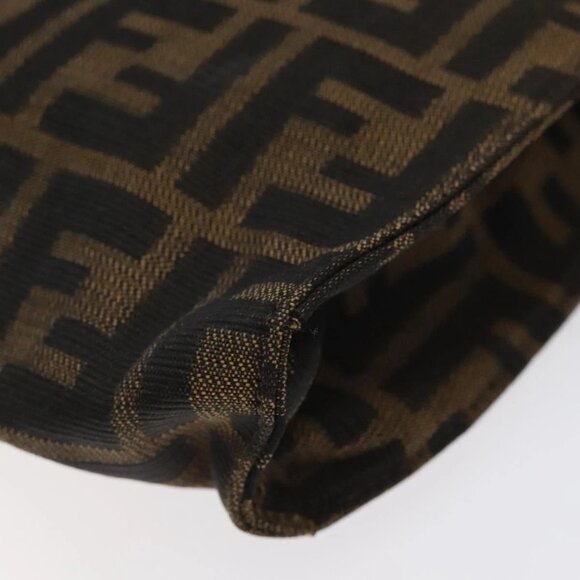 FENDI Zucca Canvas Pouch Black Brown Auth bs25659 - Picture 10 of 16